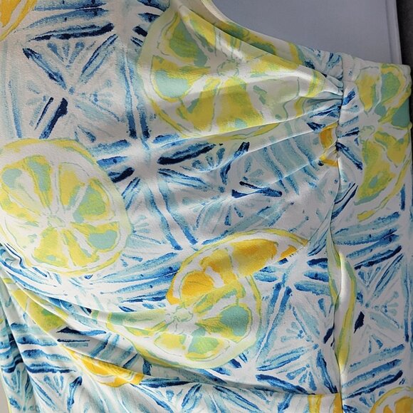 Lands End Lemon One Piece Swimsuit Tummy Control Twist Front Sz 6D - Picture 8 of 13